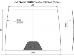 Стекло лобовое кабинное JM-244 Kpl (Люкс "В")/JM-354