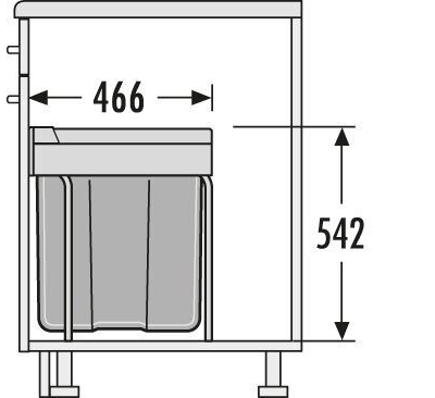 Встраиваемое ведро для мусора 40л Easy-Cargo Hailo 3668-40