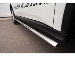 Пороги труба 75х42 овал с проступью(1500-1800 мм) MITSUBISHI OUTLANDER 2014-2015