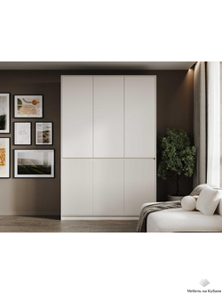 Мирен ШК-003 шкаф (3 ств.) Кашемир/Моно керамика (МДФ)