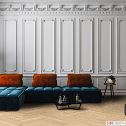 Инженерная доска Haro Дуб Ивизибл 536371 в интерьере комнаты