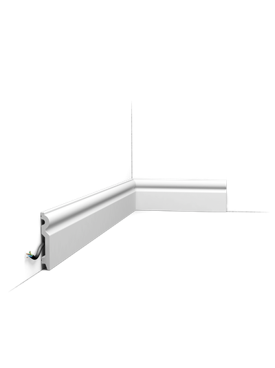 Плинтус ORAC Decor SX137, дюрополимерный, влагостойкий, ударопрочный, под покраску, длина 2 метра