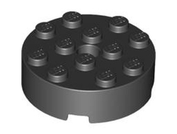 Brick, Round 4 x 4 with Hole, Black (87081 / 4558957)