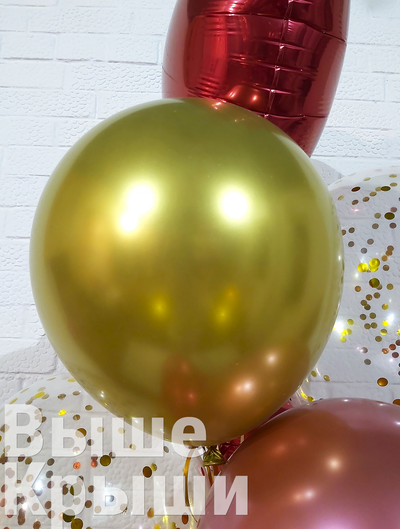 Воздушный шар золотой хром из сета "Для любимой"