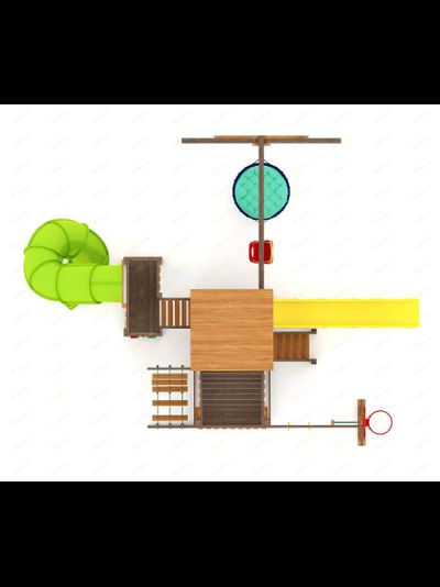 Детская площадка IgraGrad Панда Фани с балконом мод.1 и трубой 2.1м