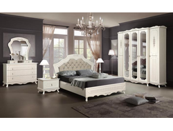 Композиция Спальни Кантри Вудлайн кремовый/Сандал белый