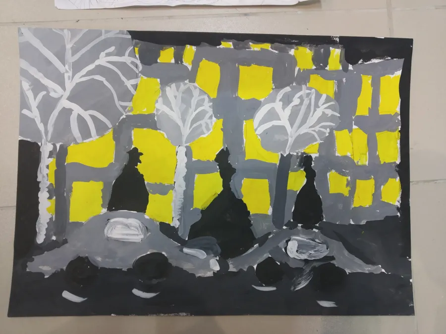 Тема: "Город. Три цвета" 
Композиция