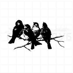 штамп "Птицы на ветке" (в)