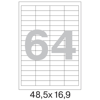 Этикетки самоклеящиеся Promega label 48,5х16,9 мм/64 шт. на листе А4  25 листов в упаковке