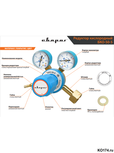 Редуктор кислородный БКО-50-5 Сварог