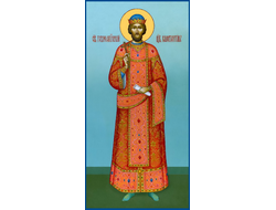 Константин Великий, Святой равноапостольный, император Римский. Рукописная мерная икона.