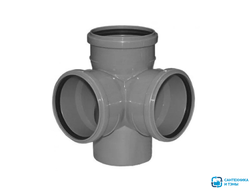 Крестовина 2-х плоскостная для внутренней канализации  110х110х110х90° МультиМир