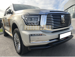 Защита переднего бампера двойная с покрытием "Раптор" Папа Тюнинг d76/60 для Tank 500 2023-