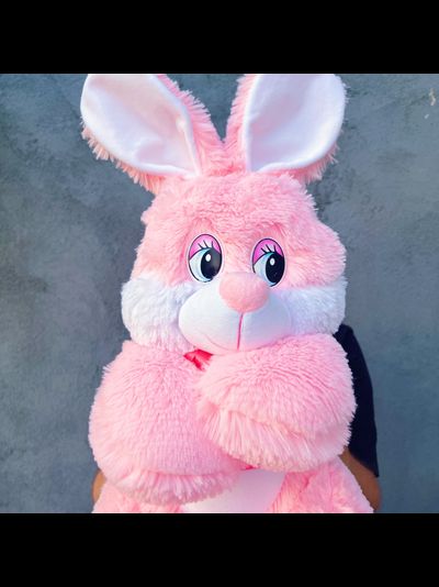 Плюшевый заяц 75 см розовый