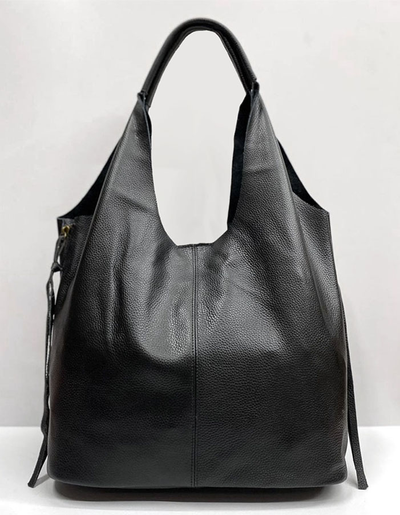 (АРТИКУЛ: 9973/0) СУМКА-МЕШОК ЖЕНСКАЯ, БОЛЬШАЯ, НАТУРАЛЬНАЯ КОЖА, ЧЕРНАЯ, БЕЗ ПОДКЛАДКИ, С МЕШКОМ-ВСТАВКОЙ ВНУТРИ, ЧЕРЕЗ ПЛЕЧО