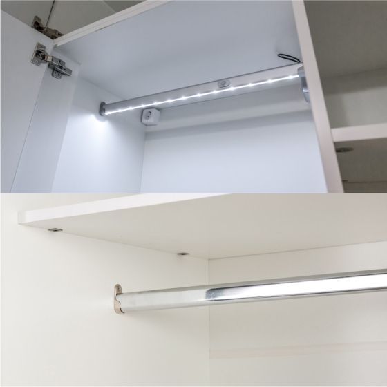 Штанга овальная с подсветкой для шкафа-купе и гардеробной