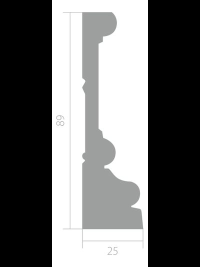 Наличник Ultrawood N 8185 i, архитектурный ЛДФ, грунт под покраску, (2000x89x25 мм).