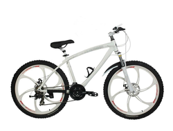 Велосипед на литых дисках 26" (21скорость, сталь, дисковые) белый
