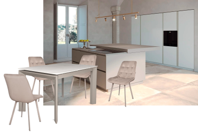 LAMBER латте / керамика Calacatta Avorio 120(+50)х80