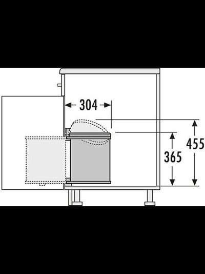 ВСТРАИВАЕМОЕ ВЕДРО ДЛЯ МУСОРА 15Л MONO HAILO 3515-00 WHITE