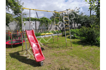 Детский спортивный комплекс для дачи ROMANA Богатырь Плюс 2 серый/желтый