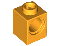 Technic, Brick 1 x 1 with Hole, Bright Light Orange (6541 / 6318085)