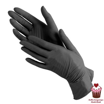 Перчатки нитрил/винил черные, 100 шт (размер S)