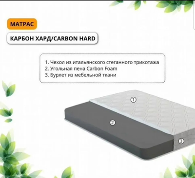 Матрас "Carbon Hard" карбон хард на большой вес (АСМ)