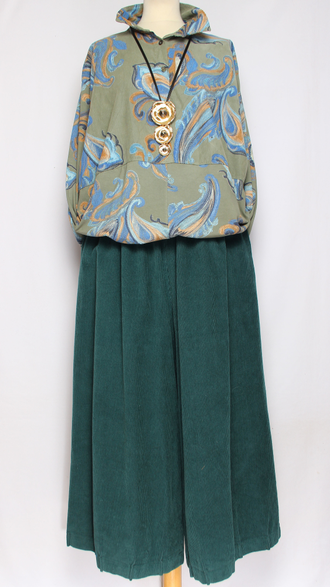 Рубашка вельветовая "Цветная с трикотажем " оливковая