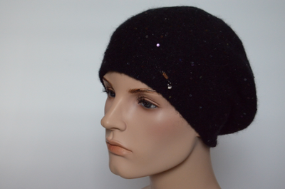 Черный берет вязаный Vizio Италия 6943 B фото