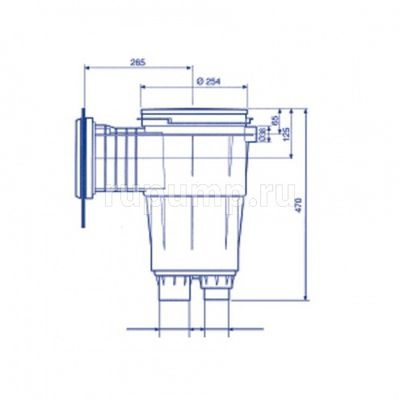 Скиммер универсальный из ABS-пластика Astral 15 л, с круглой крышкой