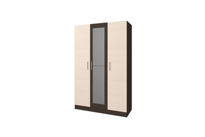 Леси шкаф 3-х створчатый с зеркалами Венге/Дуб