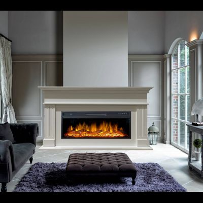 Линейный электрокамин Бруно WT с очагом Vision 42 LOG LED