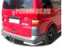 Защита заднего бампера угловая d60 для Volkswagen T5 Caravelle (2009-2015)