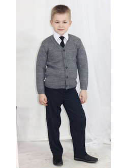 Кардиган школьный на пуговицах (серый)