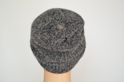 вязаная черная шапка из мохера Италия