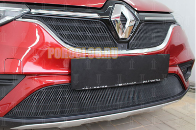Защита радиатора Renault Arkana 2018- (2 части) black верх