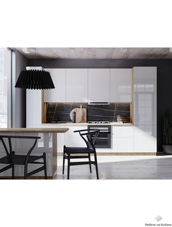 Эстетик модульная кухня с фасадами из пластика/акрилита разные цвета