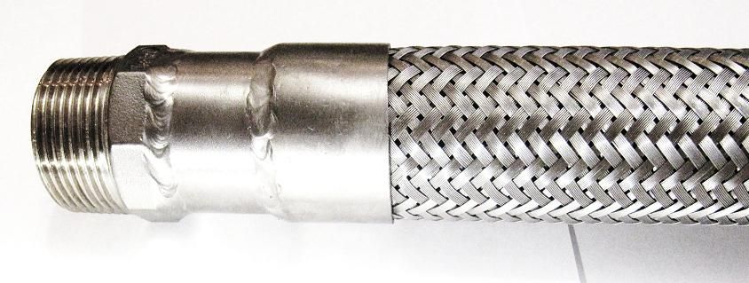 Металлорукав нр наружная резьба (штуцер)  РВД рукав высокого давления из нержавеющей стали
