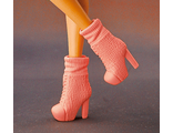 Розово-оранжевые высокие ботинки. (1380)