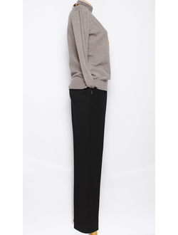 Брюки "Прямые" трикотажные чёрные  р.48-58