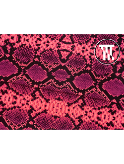 Спортивный трикотаж принт Питон, цв. Лососевый