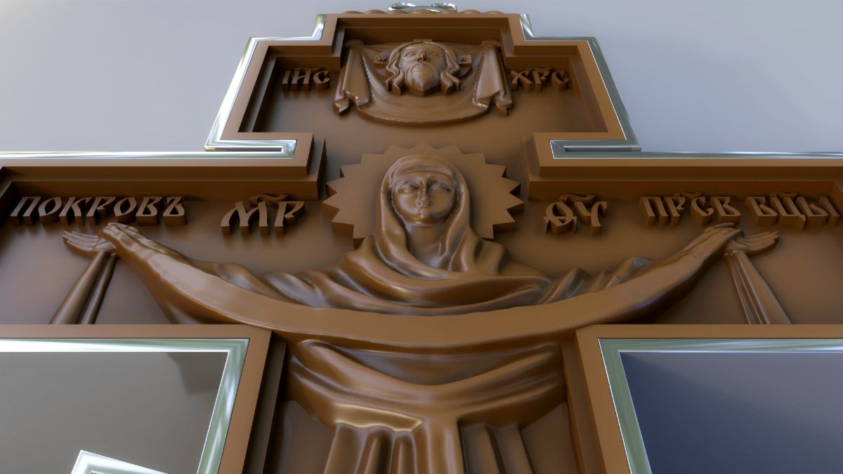 Эскиз настоящего креста был выполнен под руководством Великой княгини Елизаветы Феодоровны.