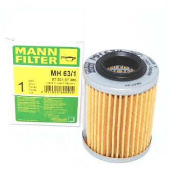 Масляный фильтр MANN-FILTER MH63/1 для BRP Can-Am Outlander 330/400/450/500/570/650/800/1000, Commander 800/1000, Maverick 1000//BRP LYNX/Ski-Doo Skandic/Tundra/Expedition/Legend V-800 // CF MOTO X5 HO/X8 (420256188, 711256188, 0800-011300-0004)