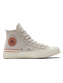 Кеды Converse Chuck Taylor 70 бежевые высокие с оранжевым лого