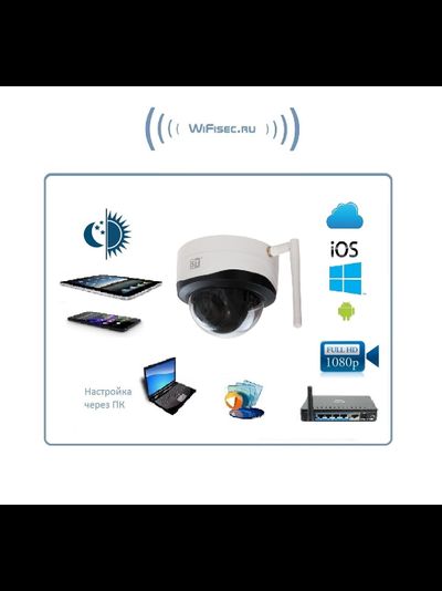 ST, уличная купольная антивандальная  WiFi/LAN телекамера с DVR, Full HD. 3 Mp (EasyViewer) (версия 2)