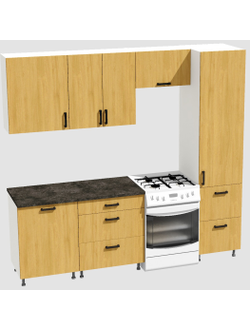 Кухня Эконом 1,8 метра с колонкой (1300х500) Цвет: Дуб Сонома/Дуб Сонома