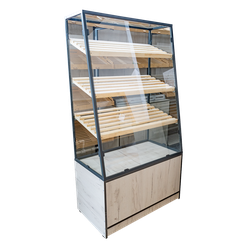 Витрина для пекарни с каркасом из дерева, ЛДСП и металла
