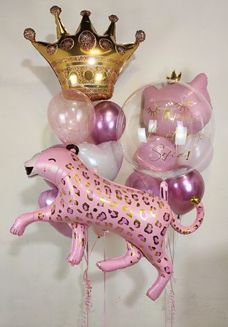 Сет из шаров  "Розовый леопард"