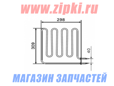 ТЭН - 1500 Вт для электрокаменки Harvia Vega ZSB 224 (Финские)